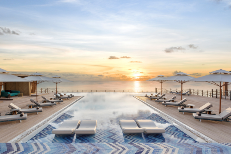 JW Marriott Maldives Resort & Spa Horizon Pool Sunset view
