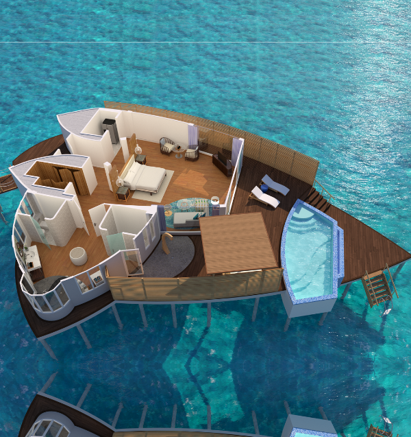 JW Marriott Maldives Resort & Spa Overwater Pool Villa Floor Plan