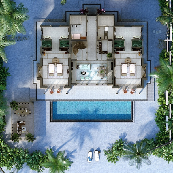 Joali Maldives Four Bedrooms Beach Residence Floorplan