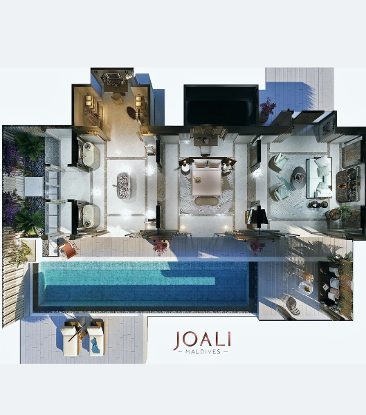 Joali Maldives Luxury Water Villa with Pool Floor Plan