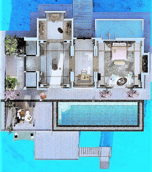 Joali Maldives Water Villa with Pool Floor Plan