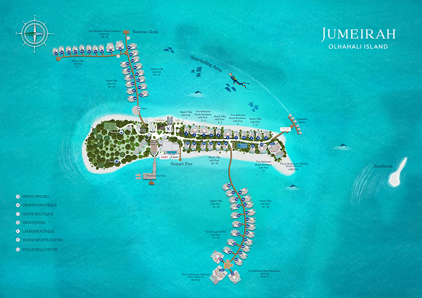 Jumeirah Olhahali Island Resort Map