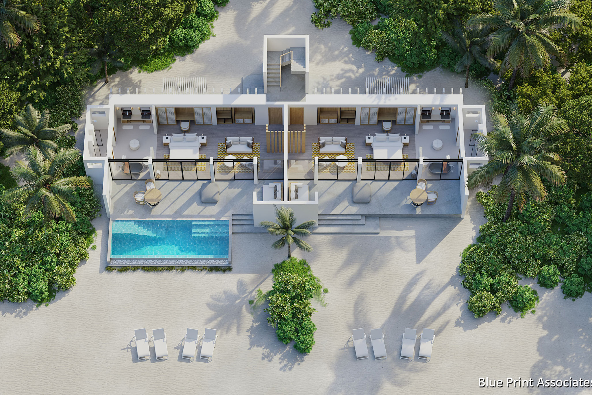 Kuda Villingili - Two-Bedroom-Beach-Villa-and-Residence-with-Private-Pool - Floor Plan