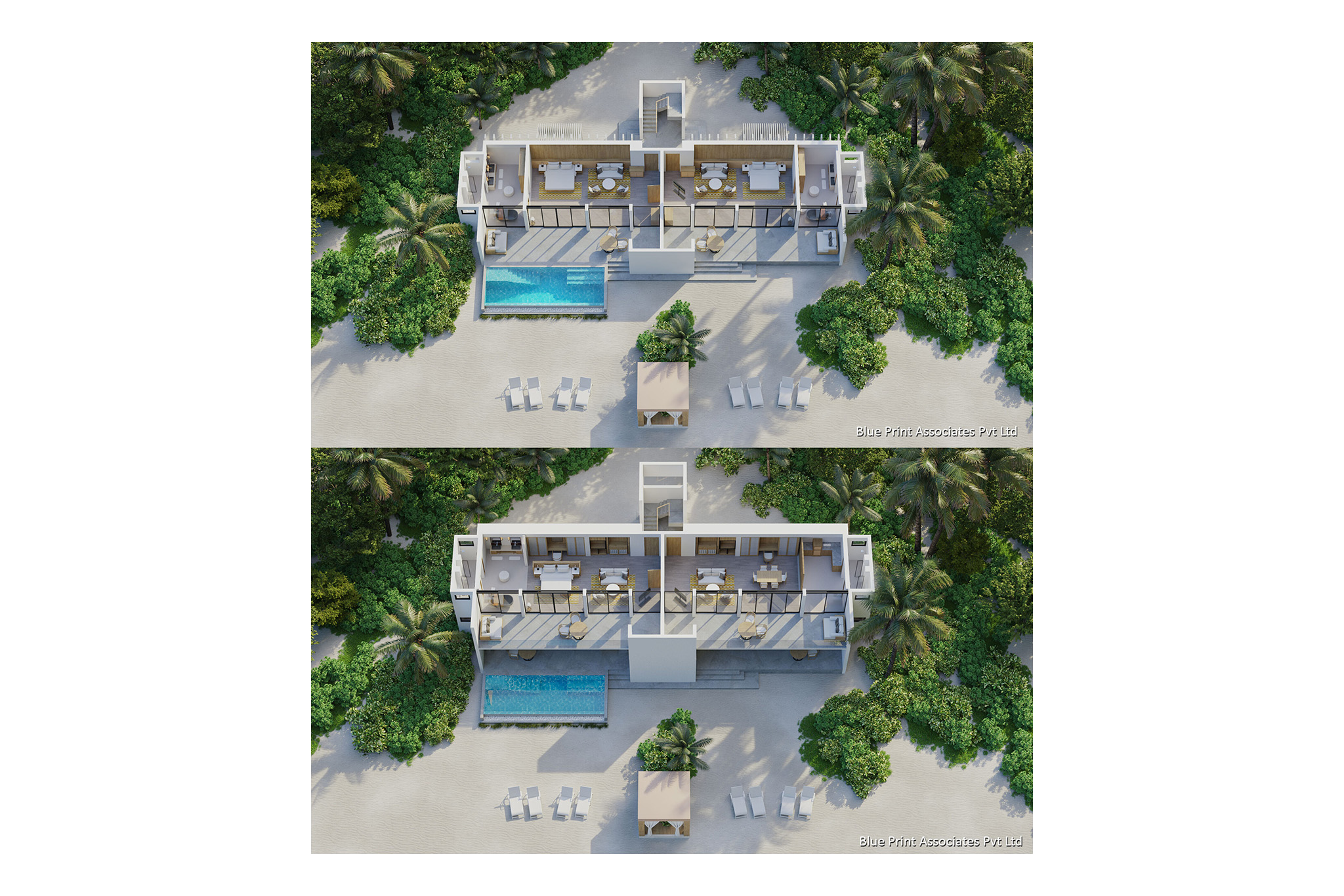 Kuda Villingili - Threebedroom-beach-residence-and-retreat - Floor plan