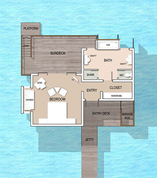Kandholhu Maldives Ocean Villa Floorplan