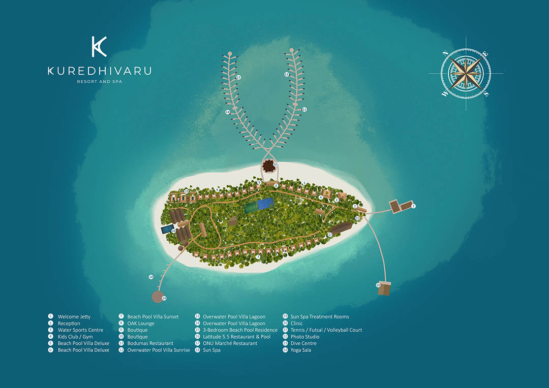 Movenpick Resort Kuredhivaru Maldives Resort Map