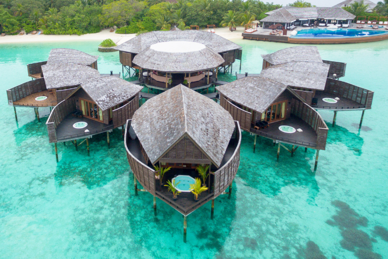 Lily Beach Resort & Spa at Huvahendhoo Maldives Spa aerial