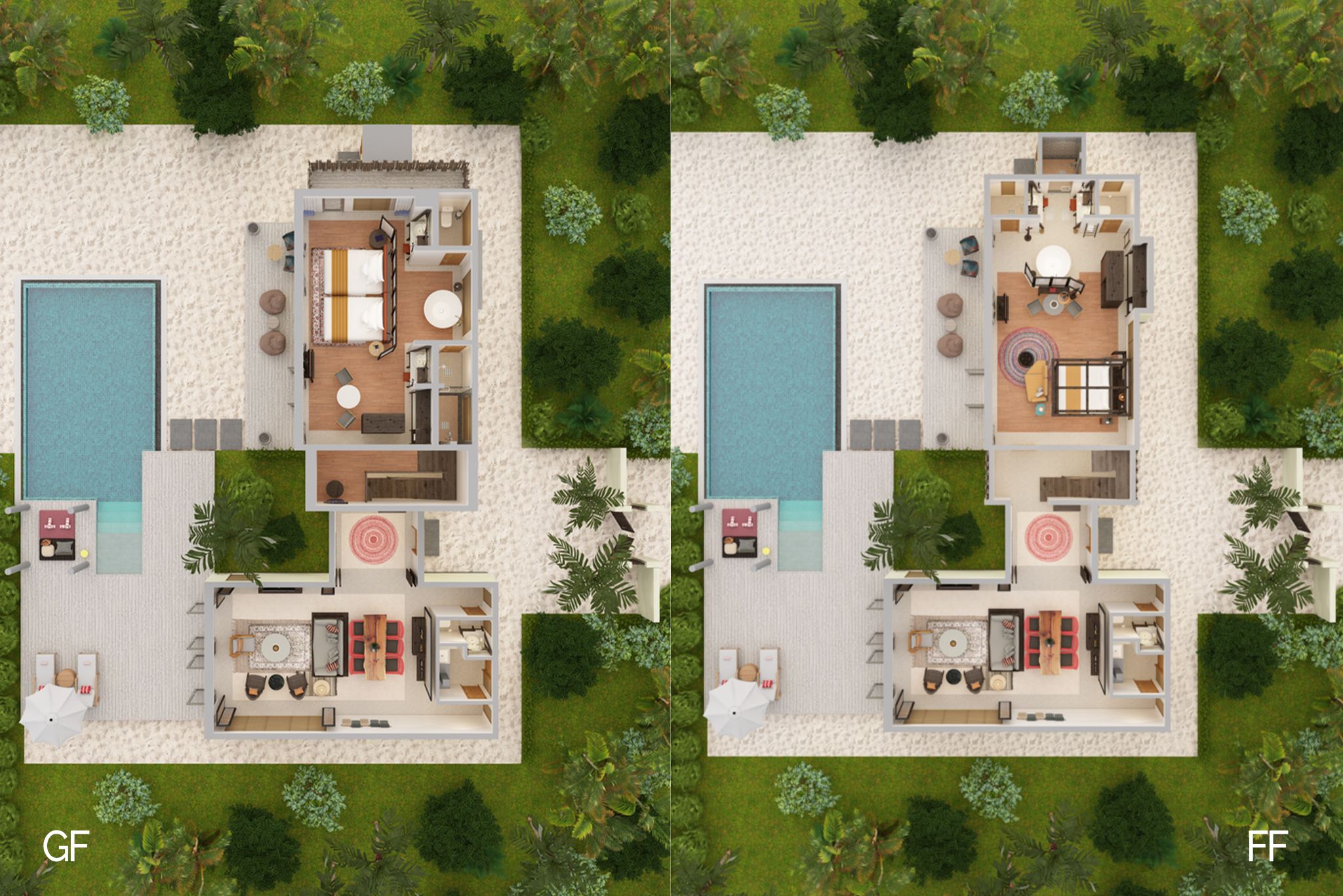 InterContinental Maldives - Two-Bedroom Beachfront Pool Residence Floor Plan
