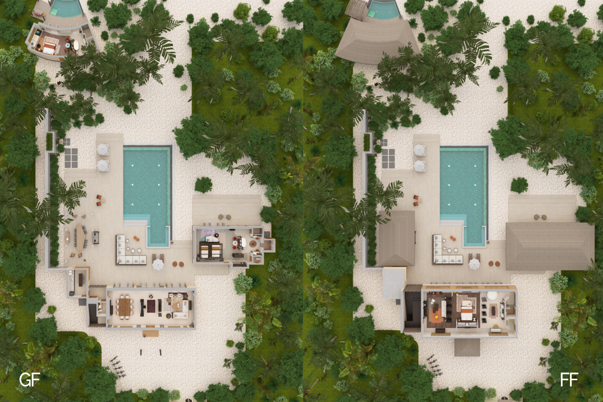 InterContinental Maldives - Three-Bedroom Royal Beachfront Pool Residence Floor Plan