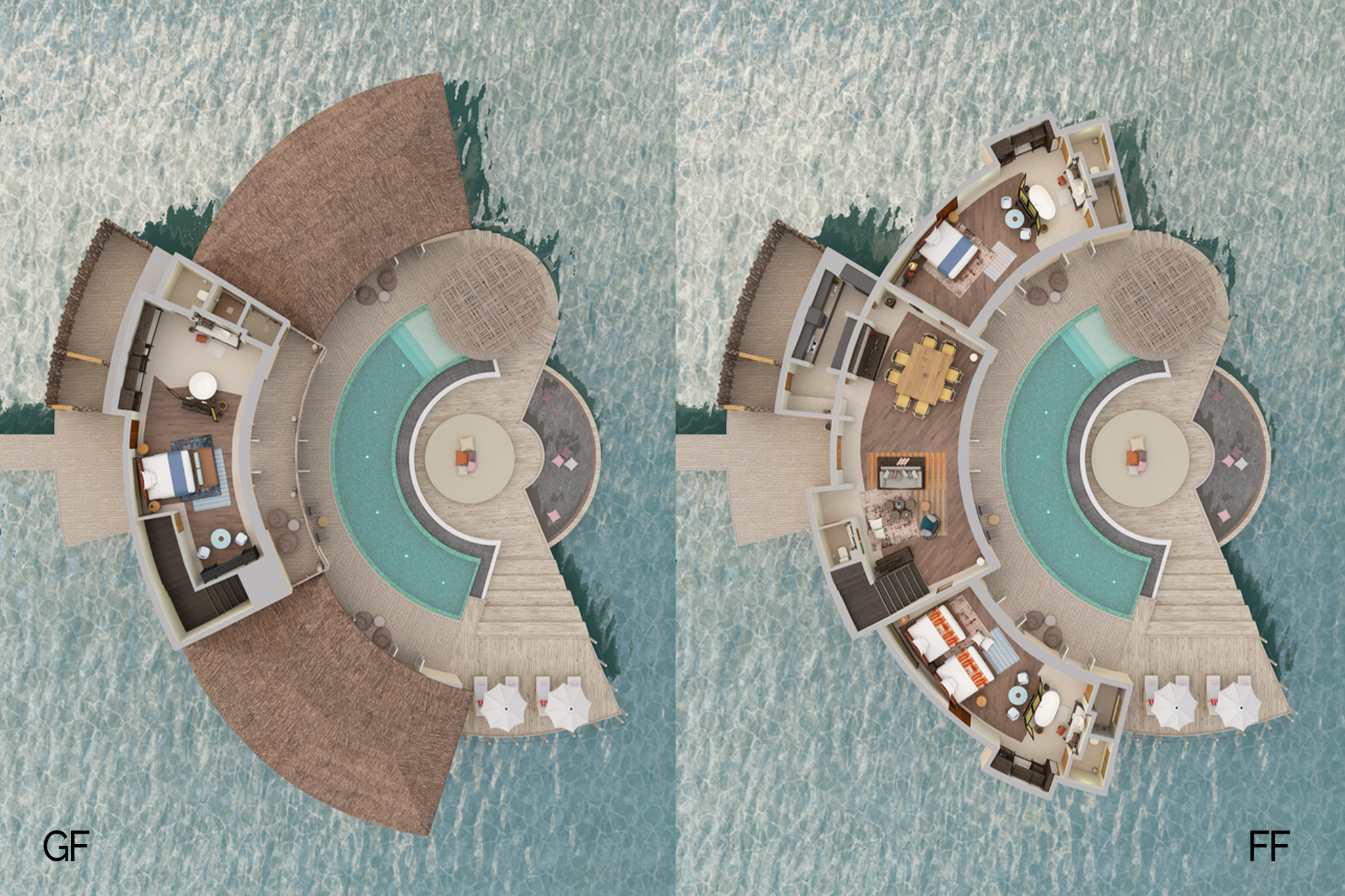 InterContinental Madives - Three-Bedroom Overwater Pool Residence Floor Plan