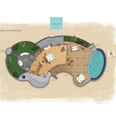 Milaidhoo Maldives Beach Pool Villa Floor Plan