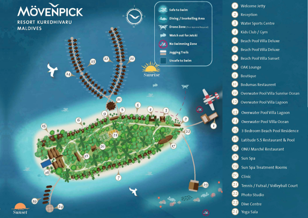 Movenpick Resort Kuredhivaru Maldives Resort Map