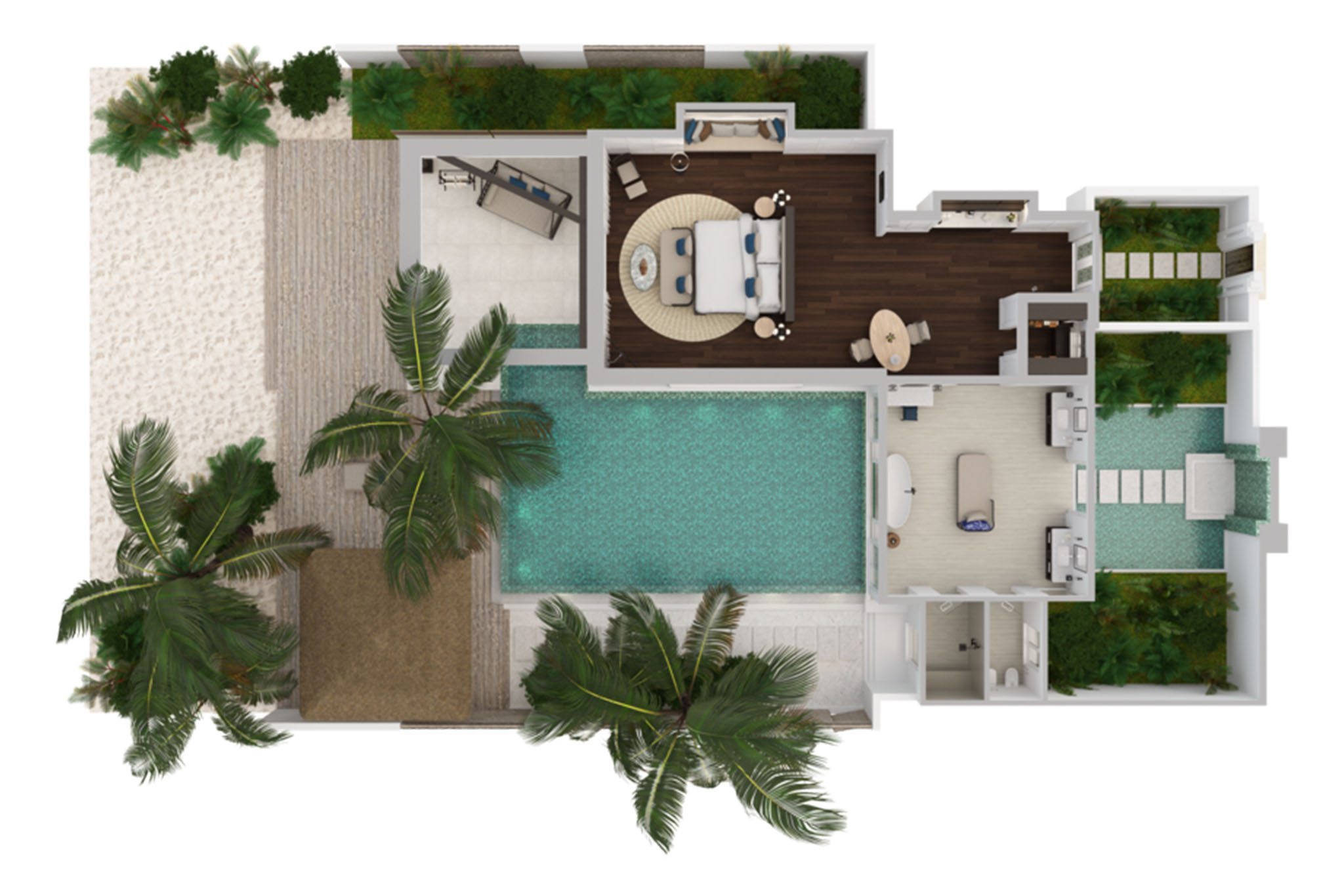 Naladhu Private Island - Beach Houses with Pool Floor Plan