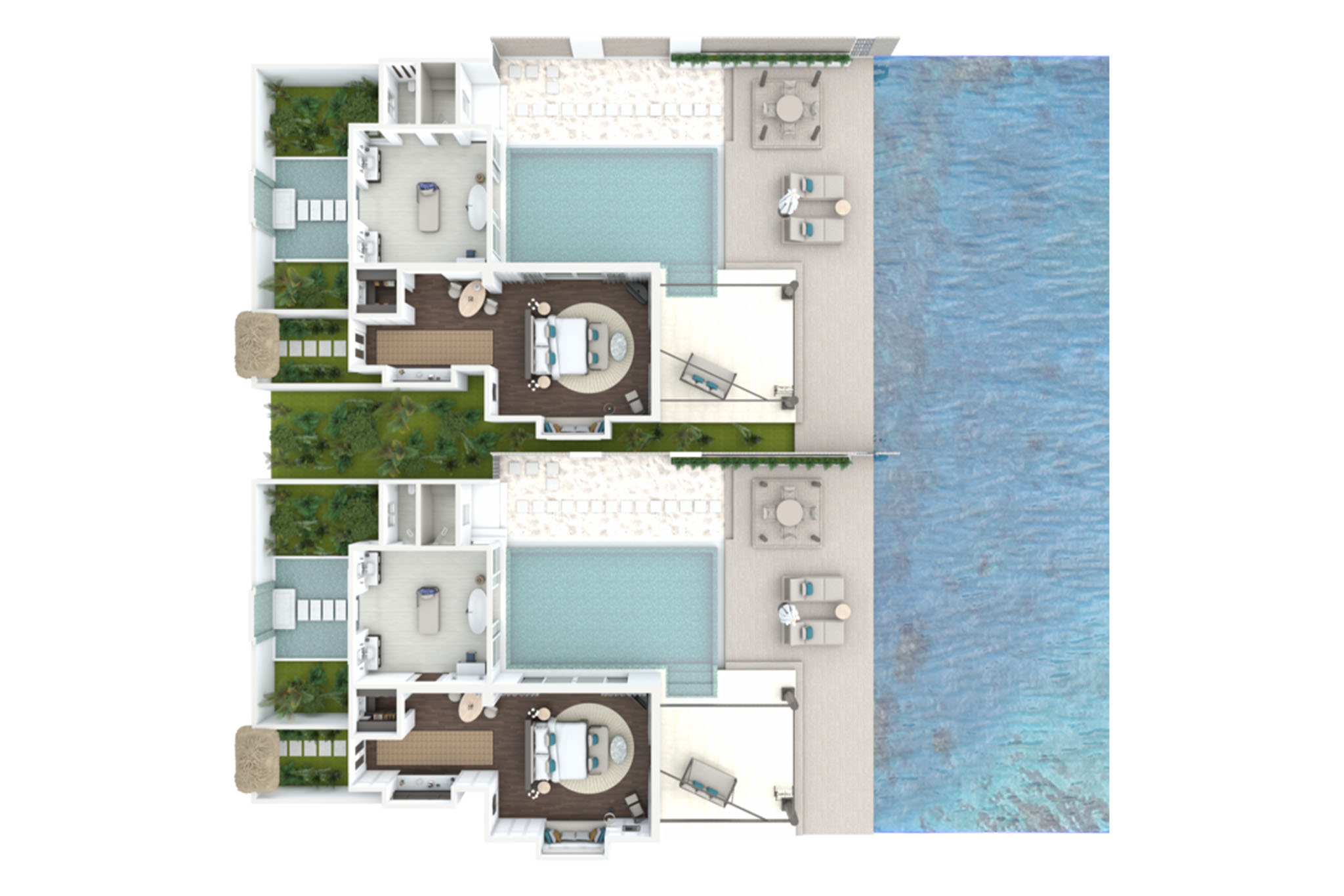 Naladhu Private Island - Two Bedroom Ocean Houses with Pool Floor Plan