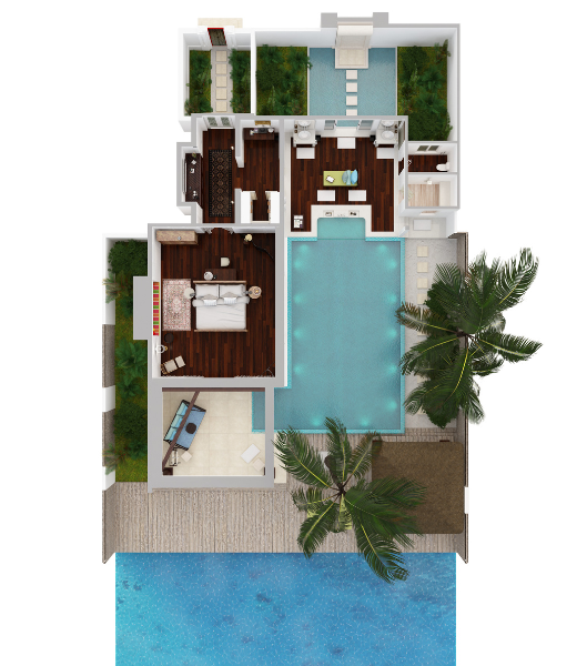 Naladhu Private Island Ocean Pool House Floor Plan