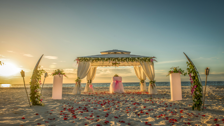 Niyama Private Islands Maldives Beach Wedding Setup