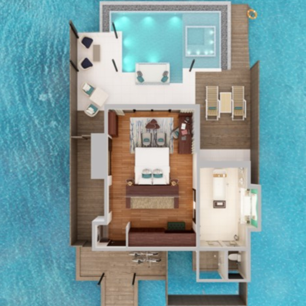 Niyama Private Islands Maldives Deluxe Water Pool Villa Floorplan