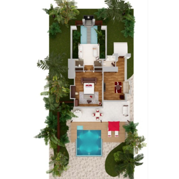 Niyama Private Islands Maldives Family Beach Pool Villa Floorplan