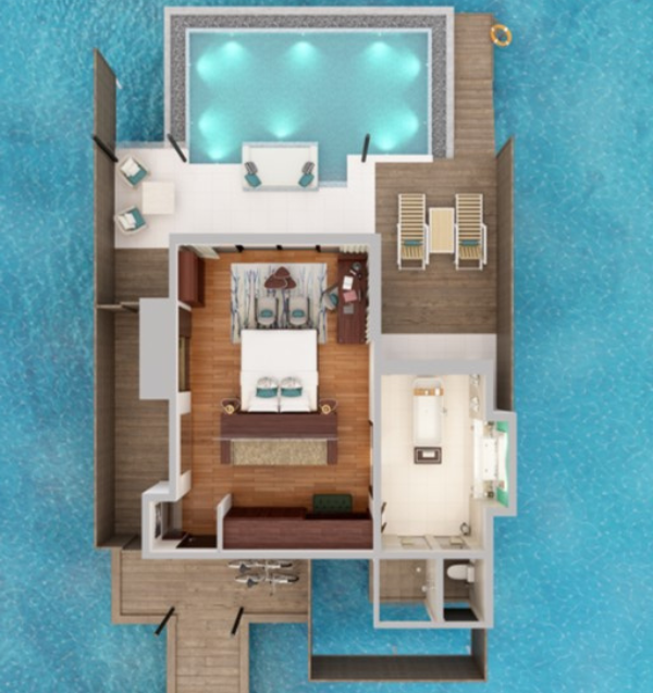 Niyama Private Islands Maldives Overwater Pool Villa Floorplan