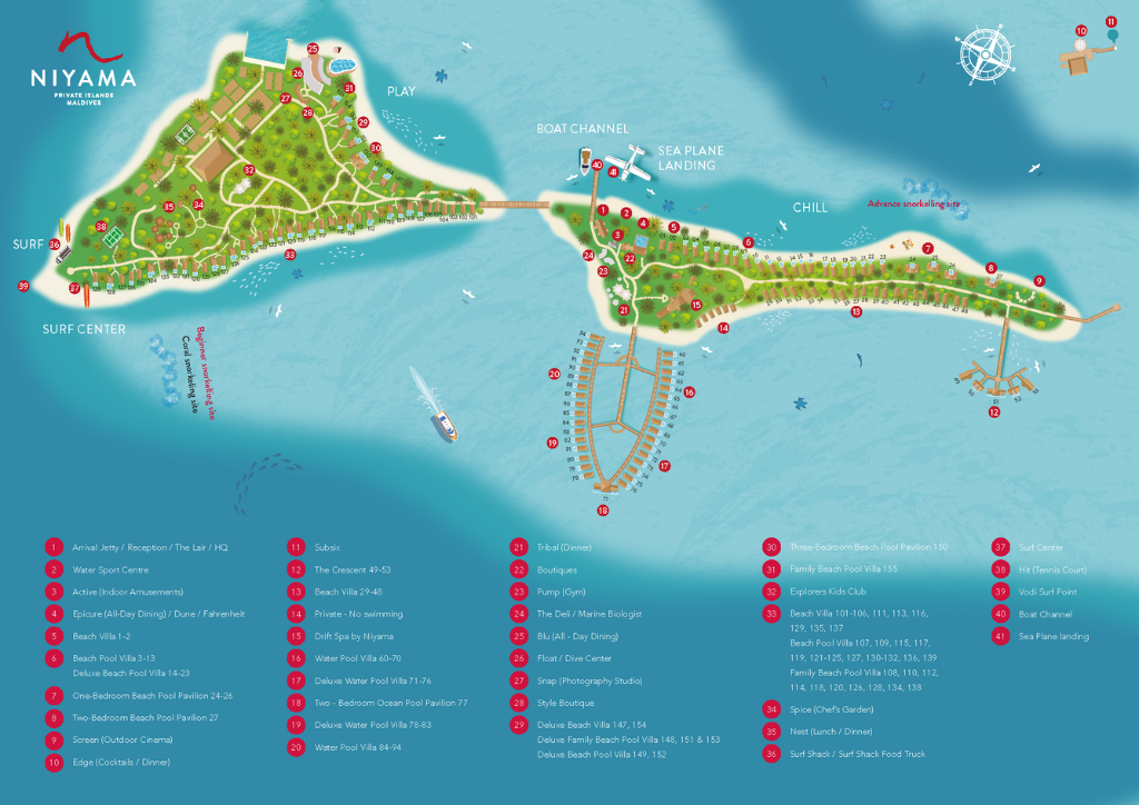 Niyama Private Islands Maldives Resort Map