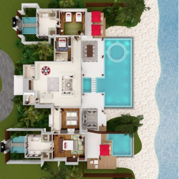 Niyama Private Islands Maldives Three Bedroom Pool Pavilion Floorplan