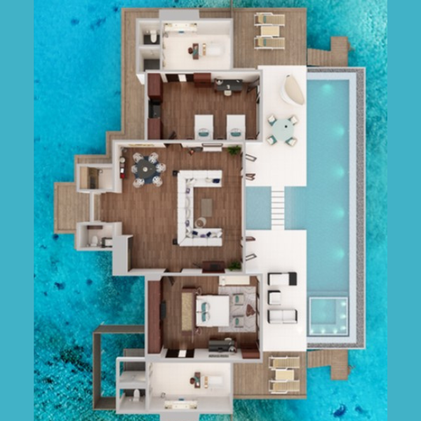 Niyama Private Islands Maldives Two Bedroom Ocean Pool Pavilion Floorplan