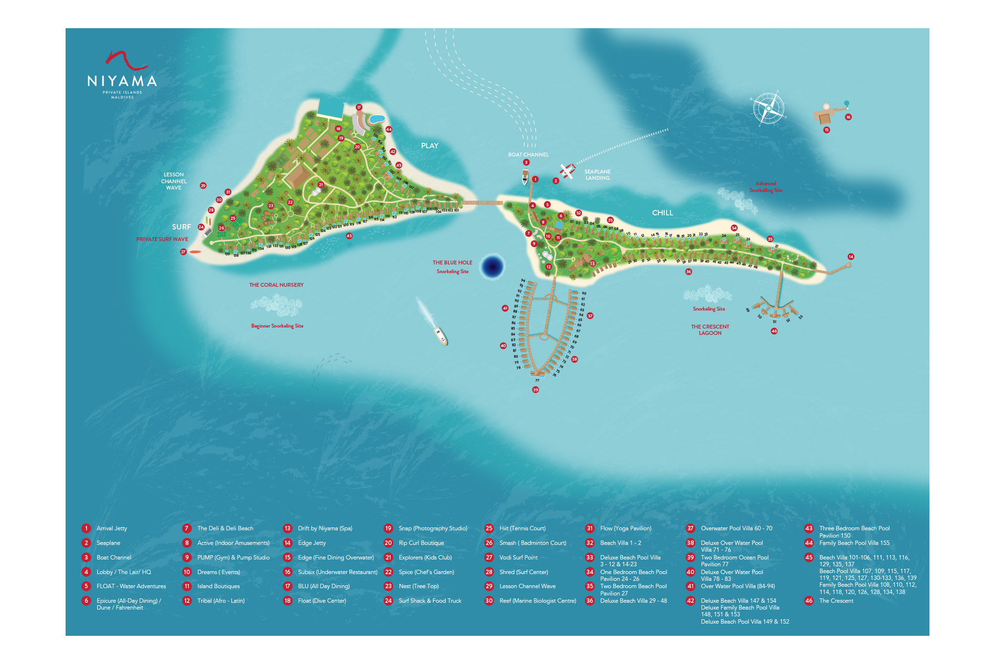 Niyama Private Islands Maldives Resort Map