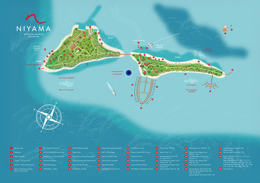 Niyama Private Islands Maldives Resort Map
