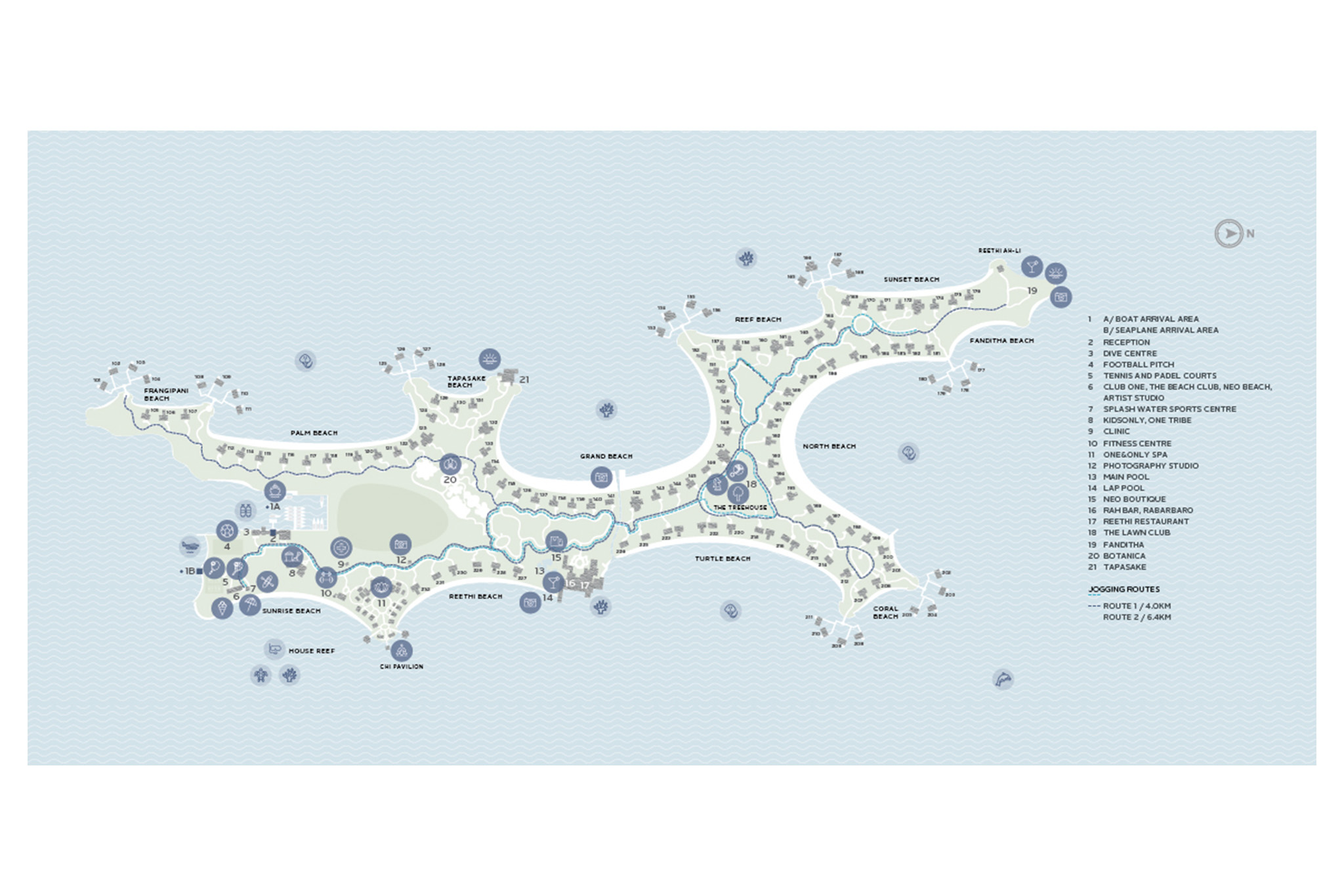 One&Only Reethi Rah Resort map