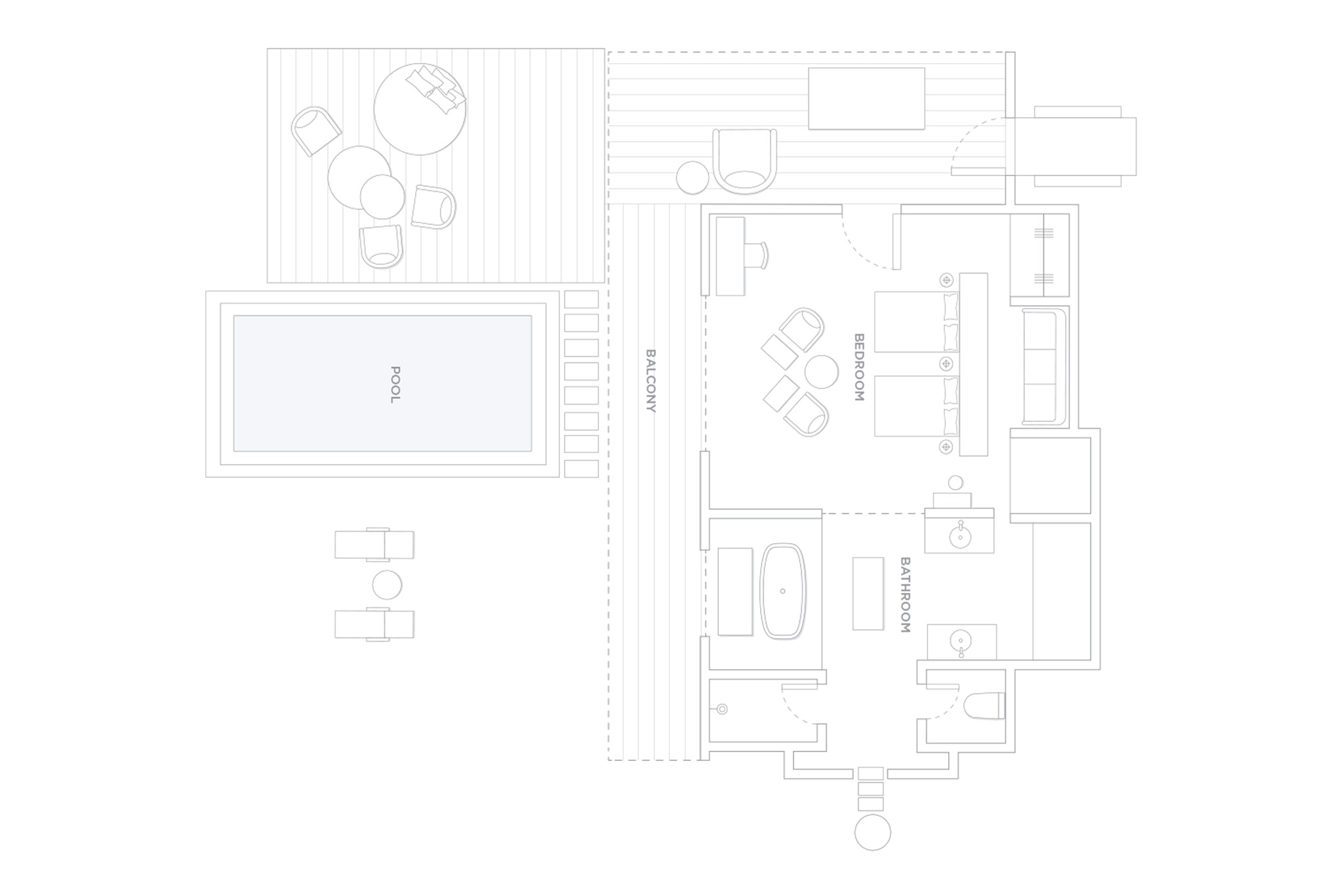 One&Only Reethi Rah - Beach Villa with Pool Queen - Floor Plan