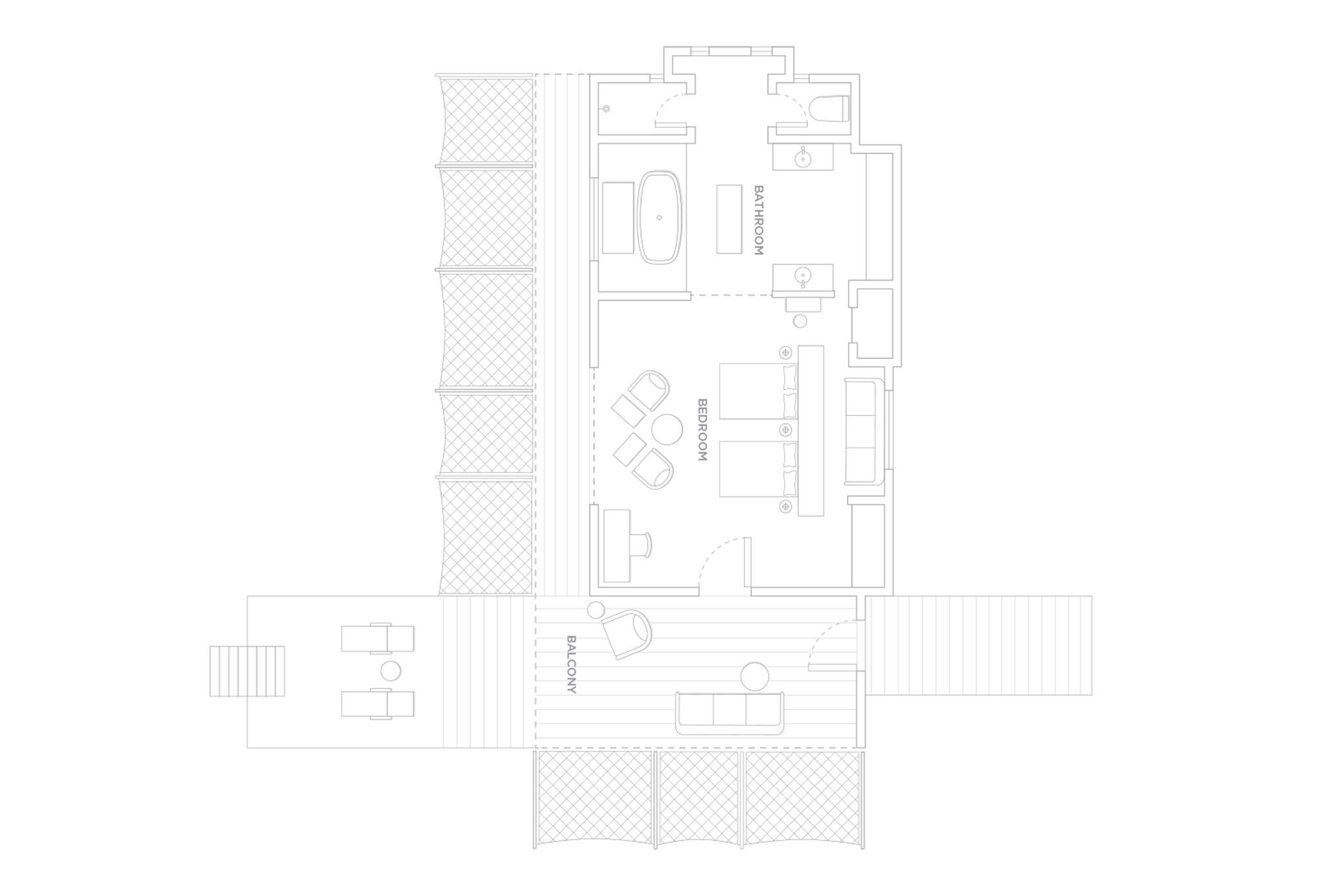 One&Only Reethi Rah - Water Villa Queen - Floor Plan