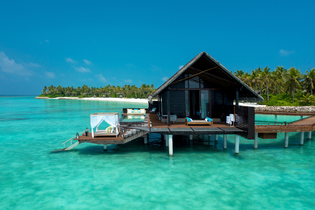 One&Only Reethi Rah Water Villa with Pool Aerial