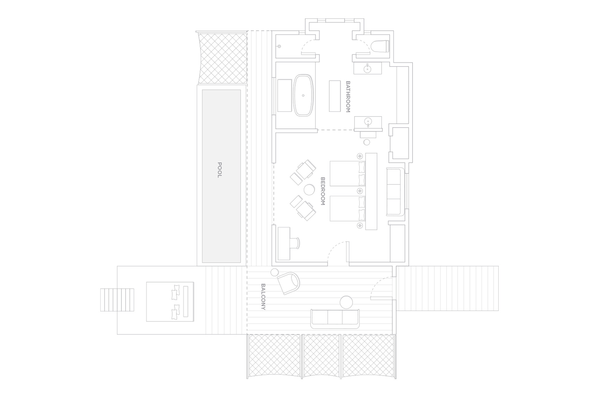 One&Only Reethi Rah - Water Villa with Pool Queen - Floor Plan