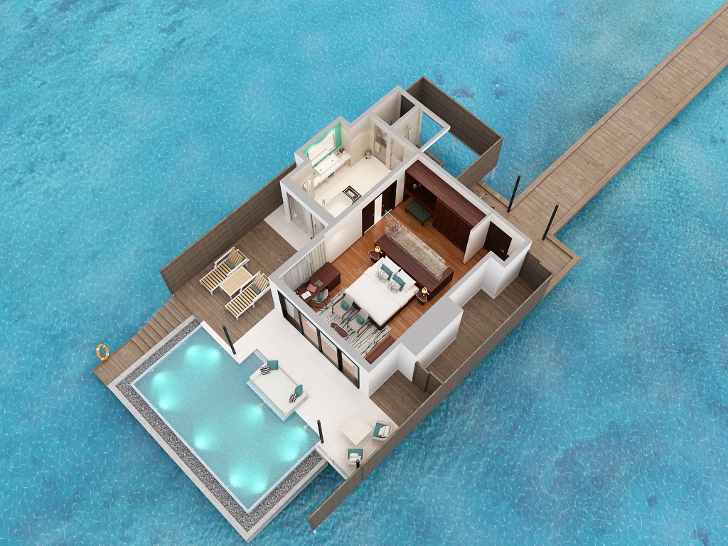 Niyama Private Islands Maldives Overwater Pool Villa Floorplan