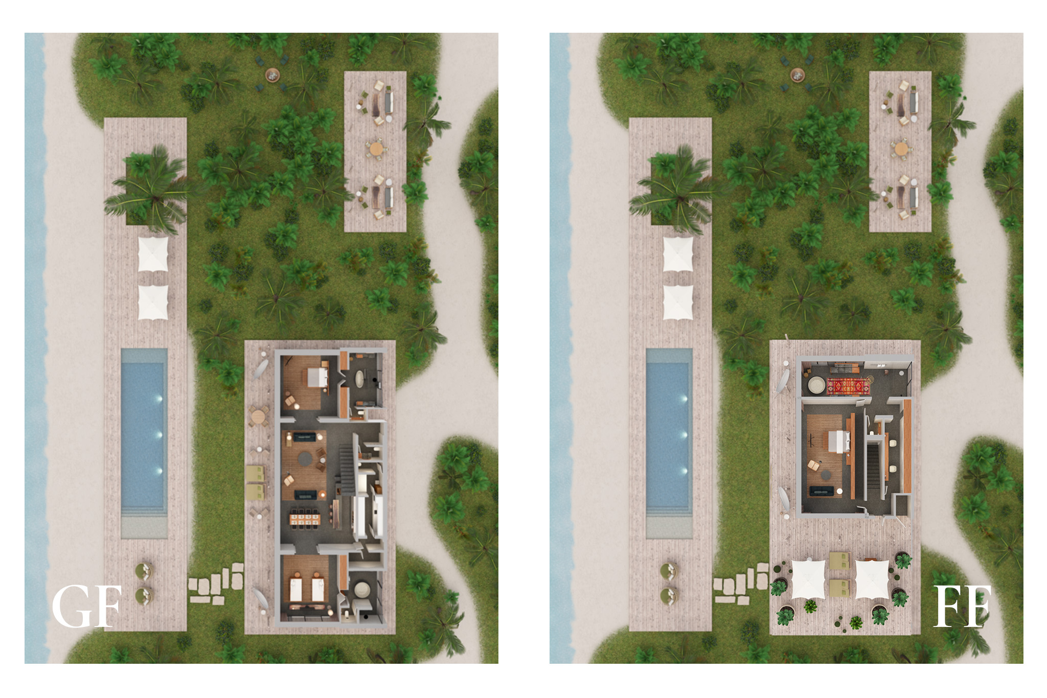 Patina Maldives - The Beach House (GF&FF) - Floor Plan