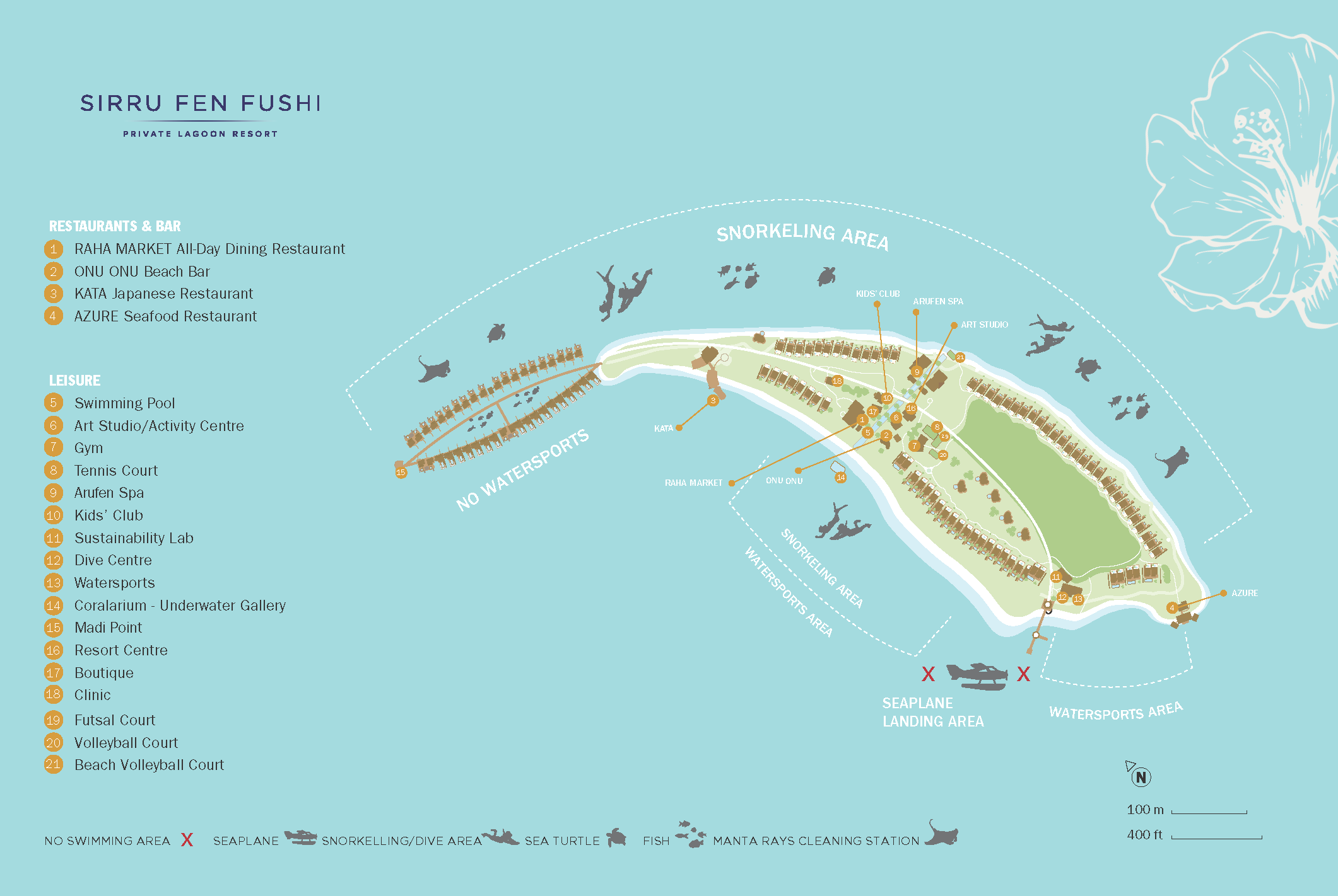 Fairmont Maldives Sirru Fen Fushi Resort Map