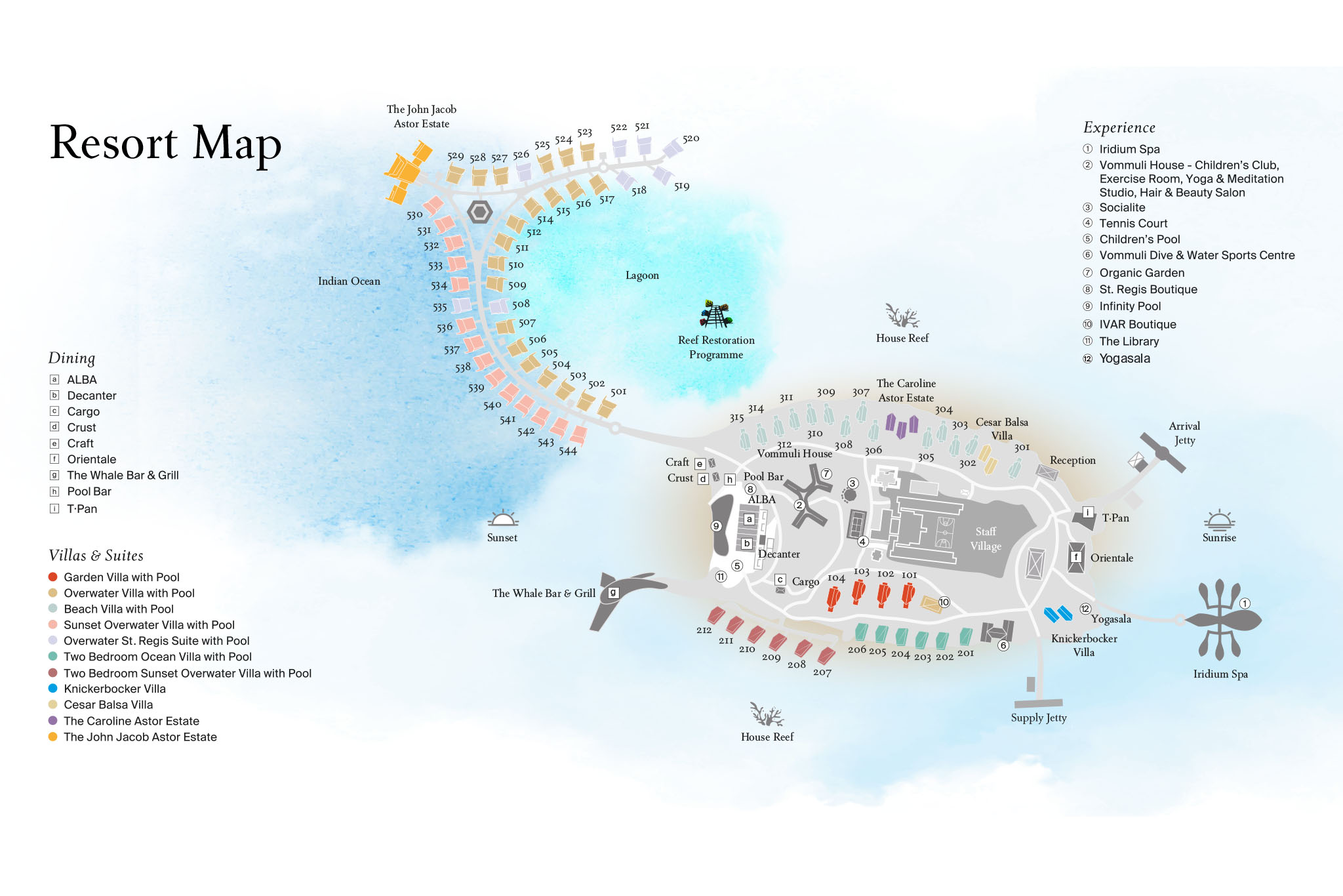 St.Regis Maldives - Resort Map