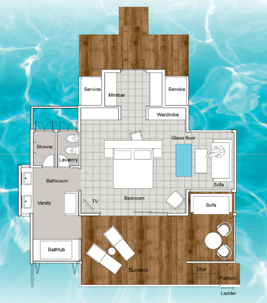 Sun Siyam Iru Fushi Water Villas Floor Plan