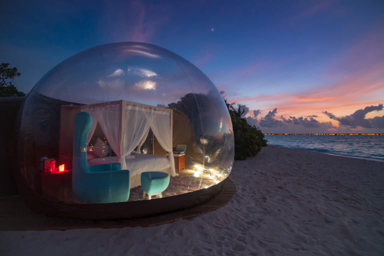 Seaside Finolhu Baa Atoll Maldives Beach Bubble night