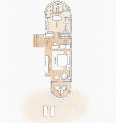 Six Senses Kanuhura Beach Villa Floor Plan