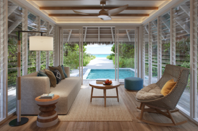 Six Senses Kanuhura Deluxe Beach Villa with Pool outdoor deck