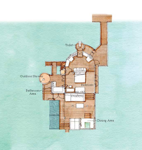 Six Senses Laamu Ocean Water Villa Floor Plan