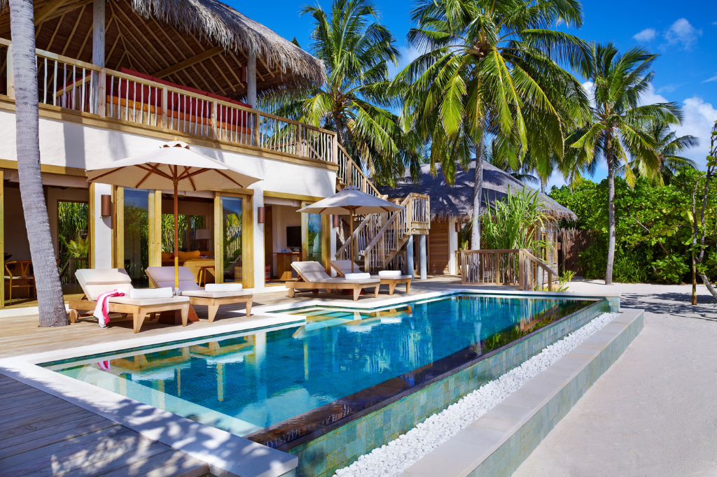 Six Senses Laamu Two Bedroom Ocean Beach Villa with Pool