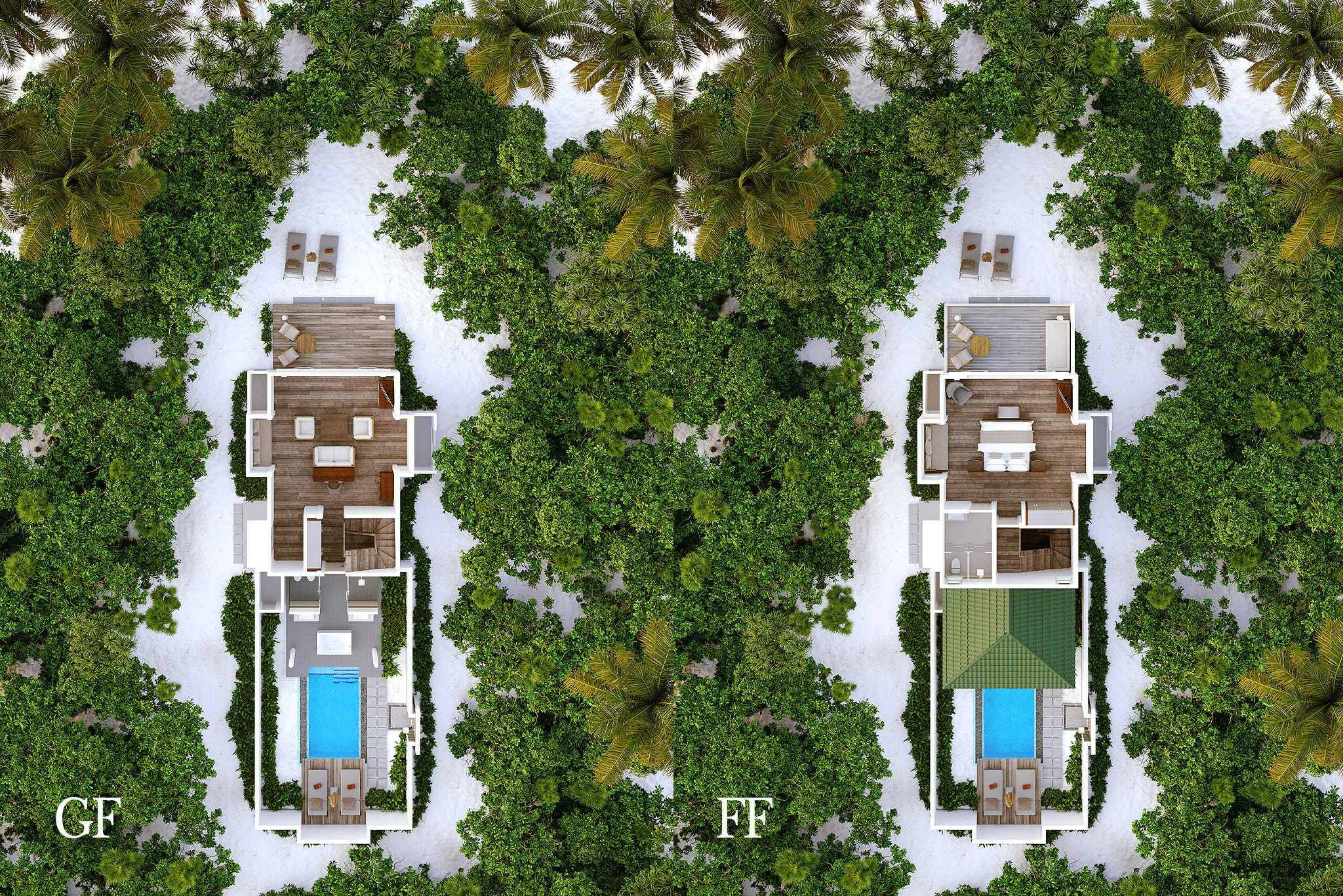 Siyam World Maldives – Two Storey Beach Residence – Floor Plan Siyam World Maldives - Two Storey Beach Residence - Floor Plan