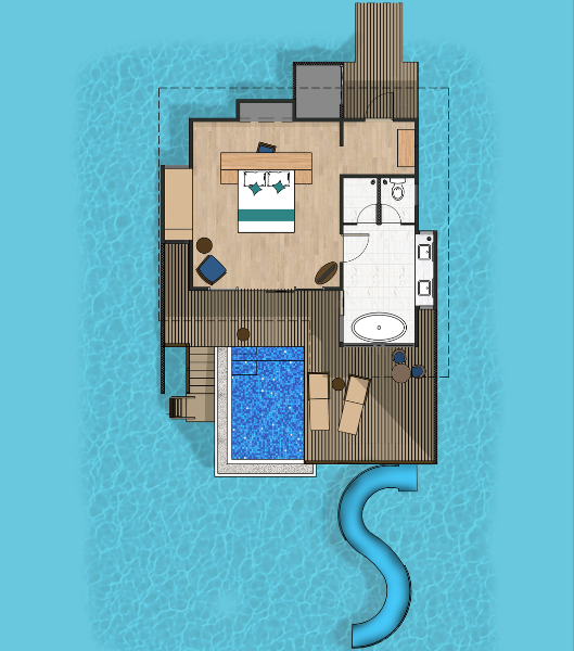 Siyam World Ocean Villas with Pool + Slide Floor Plan