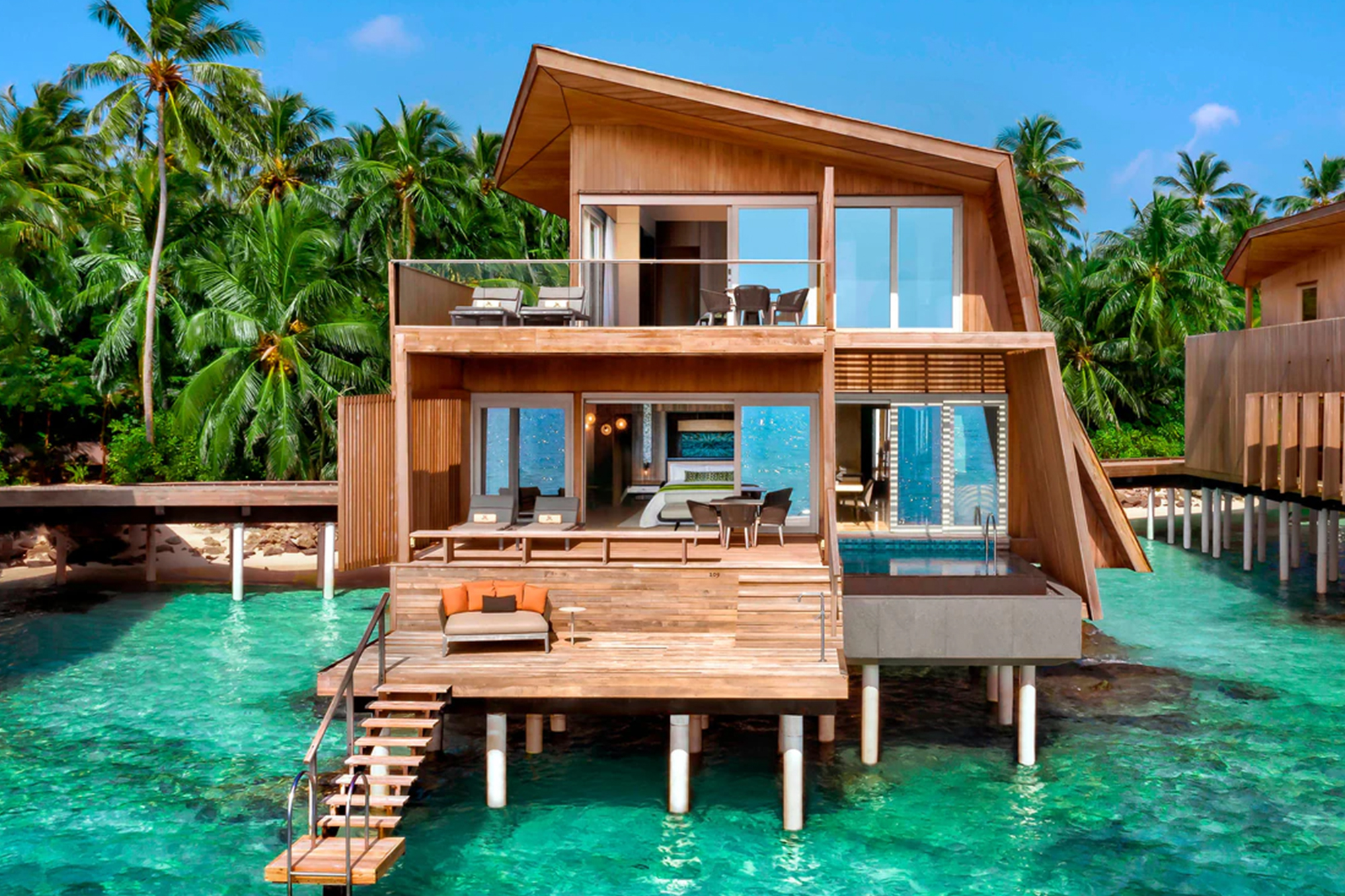 The St. Regis Maldives Vommuli Resort Two Bedroom Sunset Overwater Villa with Pool 