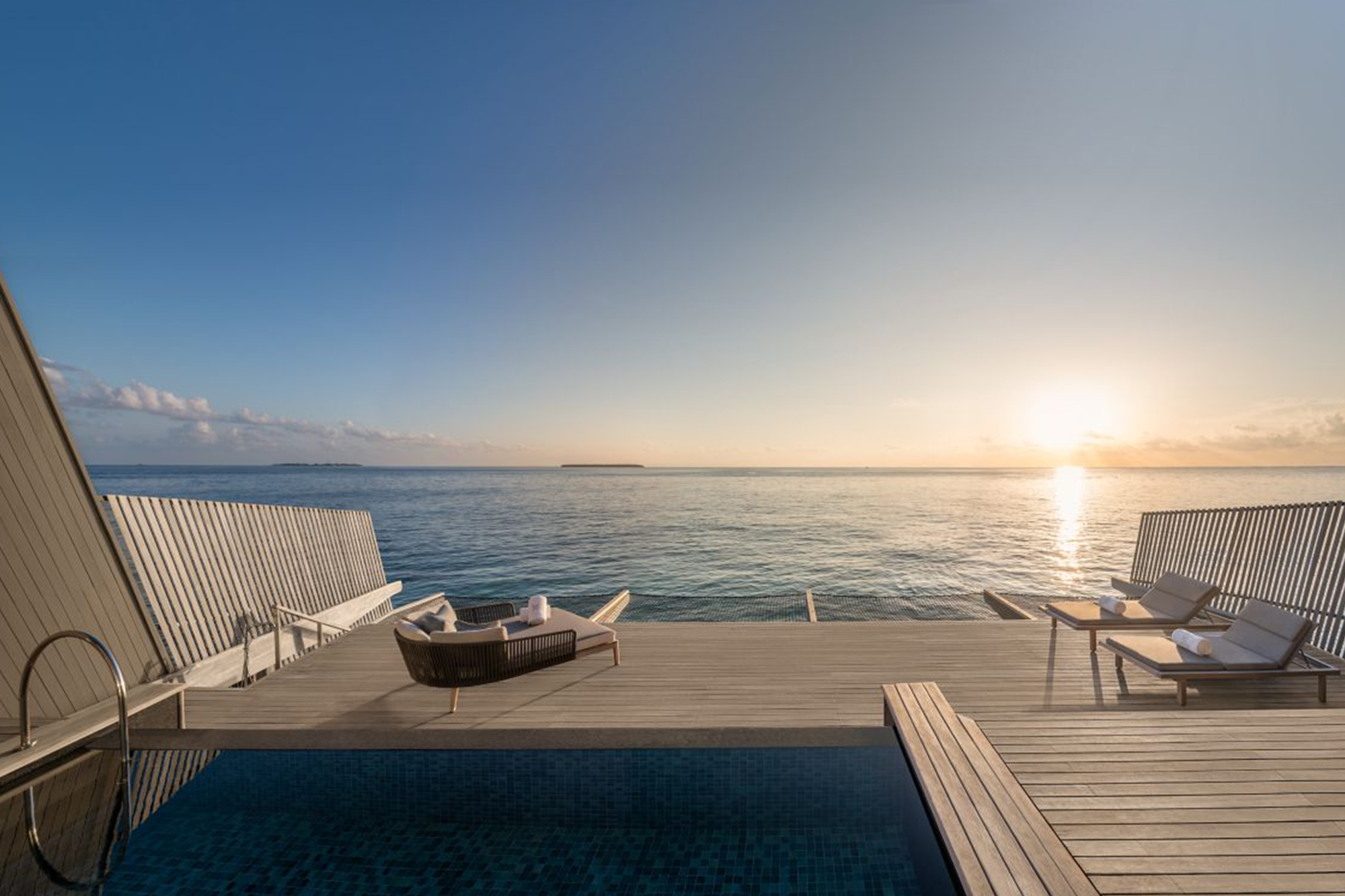 The St. Regis Maldives Vommuli Resort Sunset Overwater Villa with Pool