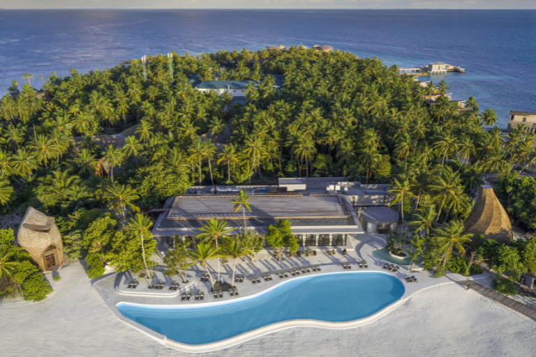 The St. Regis Maldives Vommuli Resort Alba Restaurant aerial