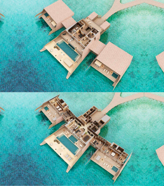 The St. Regis Maldives Vommuli Resort Three Bedroom John Jacob Astor Estate with Pool Floor Plan