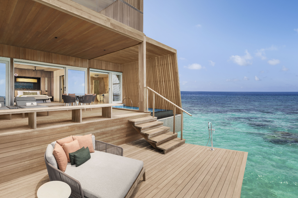The St. Regis Maldives Vommuli Resort Two Bedroom Sunset Overwater Villas with Pool